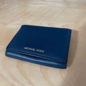 Small wallet , blue color .